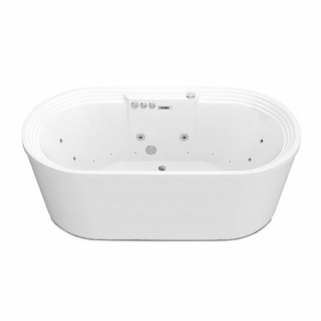 Anzzi Sofi 5.6 ft. Center Drain Whirlpool and Air Bath Tub in White FT-AZ201